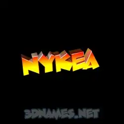 nykea in Black Background style - 3D name wallpaper