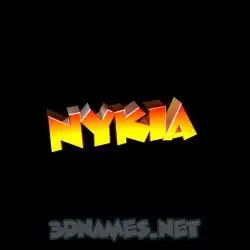nykia in Black Background style - 3D name wallpaper