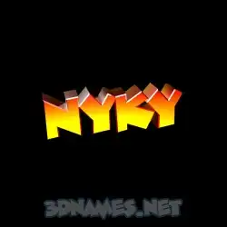 nyky in Black Background style - 3D name wallpaper