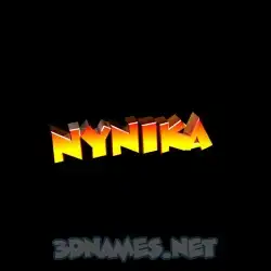 nynika in Black Background style - 3D name wallpaper