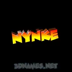 nynke in Black Background style - 3D name wallpaper