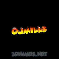 ojmills in Black Background style - 3D name wallpaper