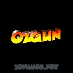 ozgun in Black Background style - 3D name wallpaper