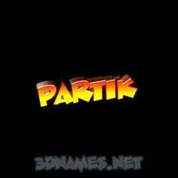partik in Black Background style - 3D name wallpaper