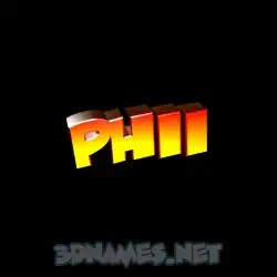 phii in Black Background style - 3D name wallpaper