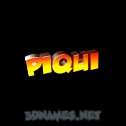 piqui in Black Background style - 3D name wallpaper
