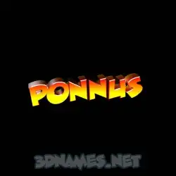 ponnus in Black Background style - 3D name wallpaper