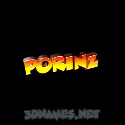 porinz in Black Background style - 3D name wallpaper