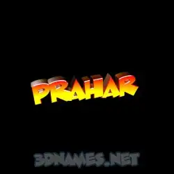 prahar in Black Background style - 3D name wallpaper