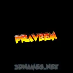praveem in Black Background style - 3D name wallpaper