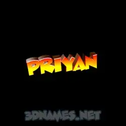 priyan in Black Background style - 3D name wallpaper