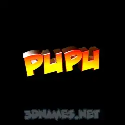 pupu in Black Background style - 3D name wallpaper