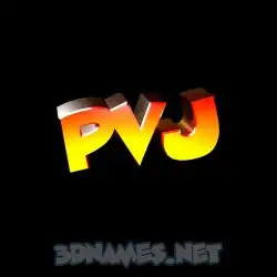 pvj in Black Background style - 3D name wallpaper