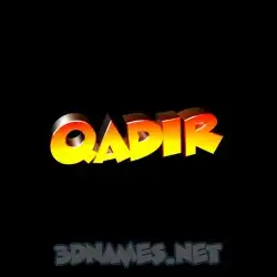 qadir in Black Background style - 3D name wallpaper