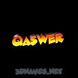 qaswer in Black Background style - 3D name wallpaper