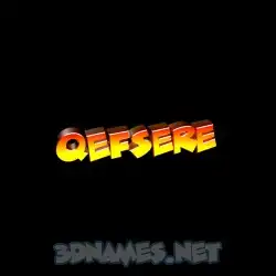 qefsere in Black Background style - 3D name wallpaper