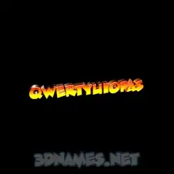 qwertyuiopas in Black Background style - 3D name wallpaper