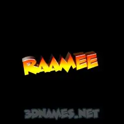 raamee in Black Background style - 3D name wallpaper