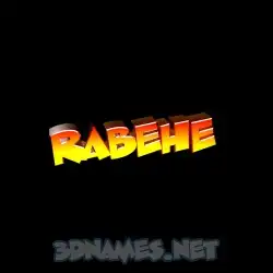 rabehe in Black Background style - 3D name wallpaper