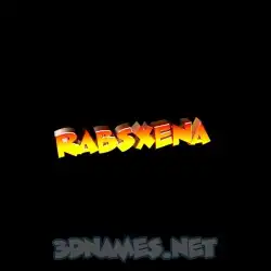 rabsxena in Black Background style - 3D name wallpaper
