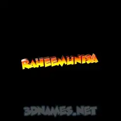 raheemunisa in Black Background style - 3D name wallpaper