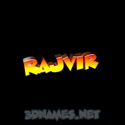 rajvir in Black Background style - 3D name wallpaper