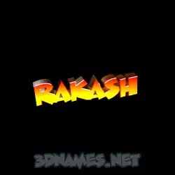 rakash in Black Background style - 3D name wallpaper