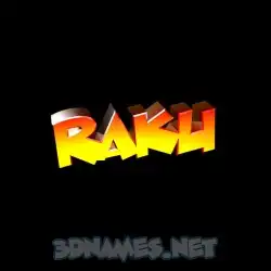raku in Black Background style - 3D name wallpaper