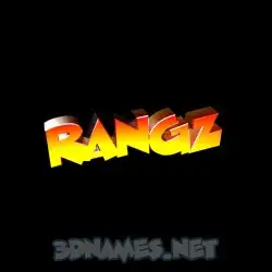 rangz in Black Background style - 3D name wallpaper