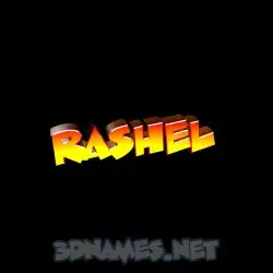 rashel in Black Background style - 3D name wallpaper