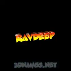 ravdeep in Black Background style - 3D name wallpaper