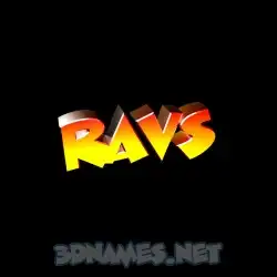 ravs in Black Background style - 3D name wallpaper