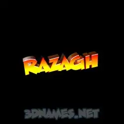 razagh in Black Background style - 3D name wallpaper