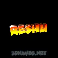 reshu in Black Background style - 3D name wallpaper