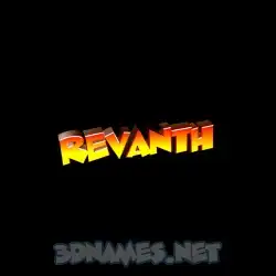 revanth in Black Background style - 3D name wallpaper