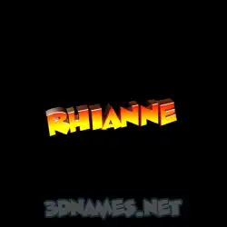 rhianne in Black Background style - 3D name wallpaper