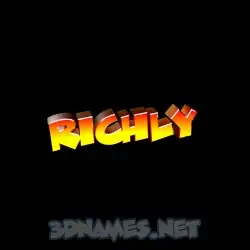 richly in Black Background style - 3D name wallpaper