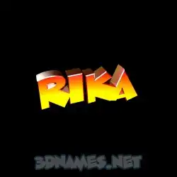 rika in Black Background style - 3D name wallpaper