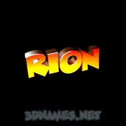 rion in Black Background style - 3D name wallpaper