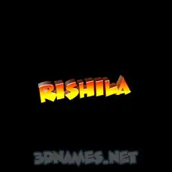 rishila in Black Background style - 3D name wallpaper