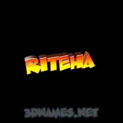 riteha in Black Background style - 3D name wallpaper