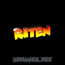 riten in Black Background style - 3D name wallpaper