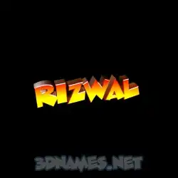 rizwal in Black Background style - 3D name wallpaper