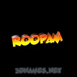 roopam in Black Background style - 3D name wallpaper