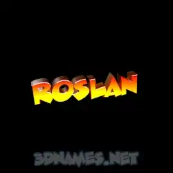 roslan in Black Background style - 3D name wallpaper