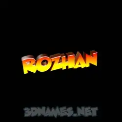 rozhan in Black Background style - 3D name wallpaper