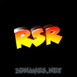 rsr in Black Background style - 3D name wallpaper