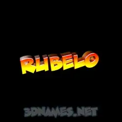 rubelo in Black Background style - 3D name wallpaper