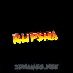 rupsha in Black Background style - 3D name wallpaper
