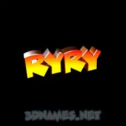 ryry in Black Background style - 3D name wallpaper